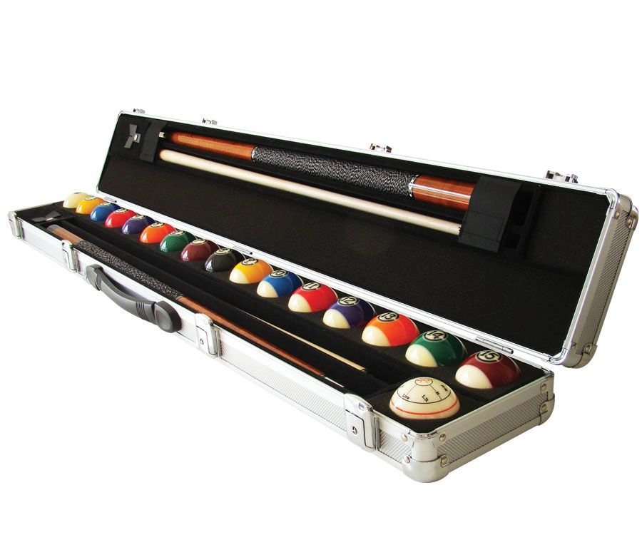Aramith 2 Shaft 2 Butt Pool Cue & Ball Set Case - Image 2