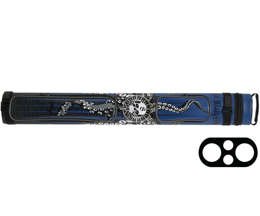 Eight Ball Mafia EBMC22J Blue Octopus 2 Butt 2 Shaft Hard Case